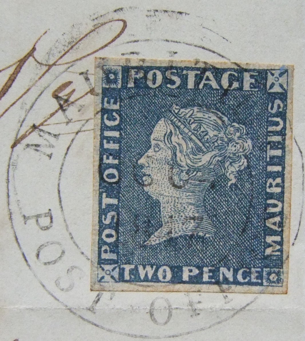Blaue Mauritius Post Office 1847